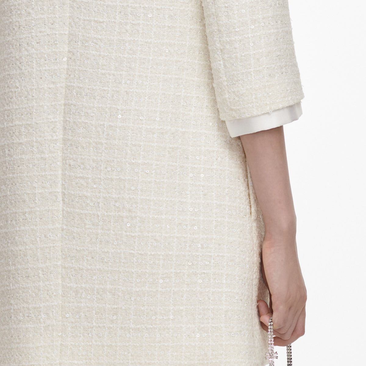 Cream Boucle Mini Dress