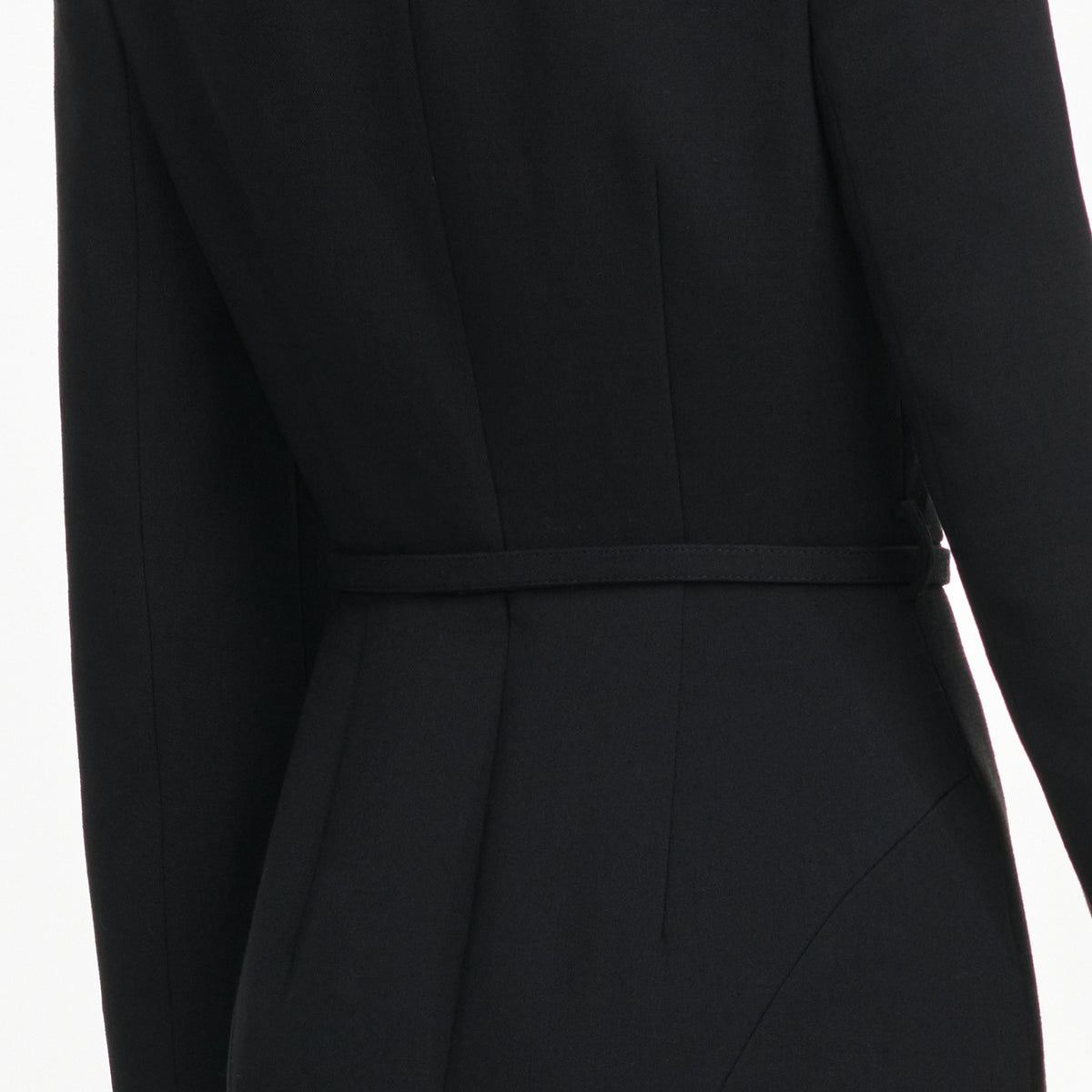 Black Tailored Brooch Midi Dress
