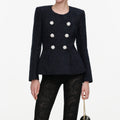 Navy Boucle Jacket