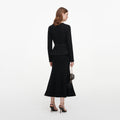 Black Sequin Knit Midi Dress