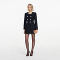 Navy Boucle Mini Dress