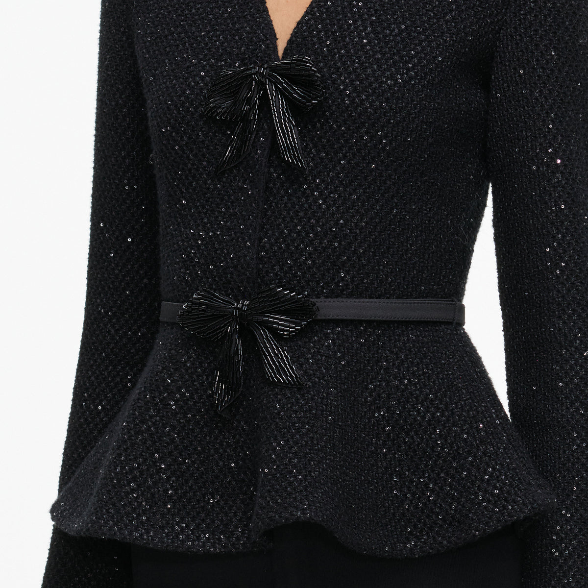 Black Sequin Knit Top