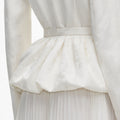 Cream Jacquard Tailored Midi Dress