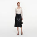 Cream Lace Frill Top