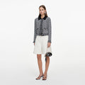 Cream Sequin Boucle Tailored Shorts