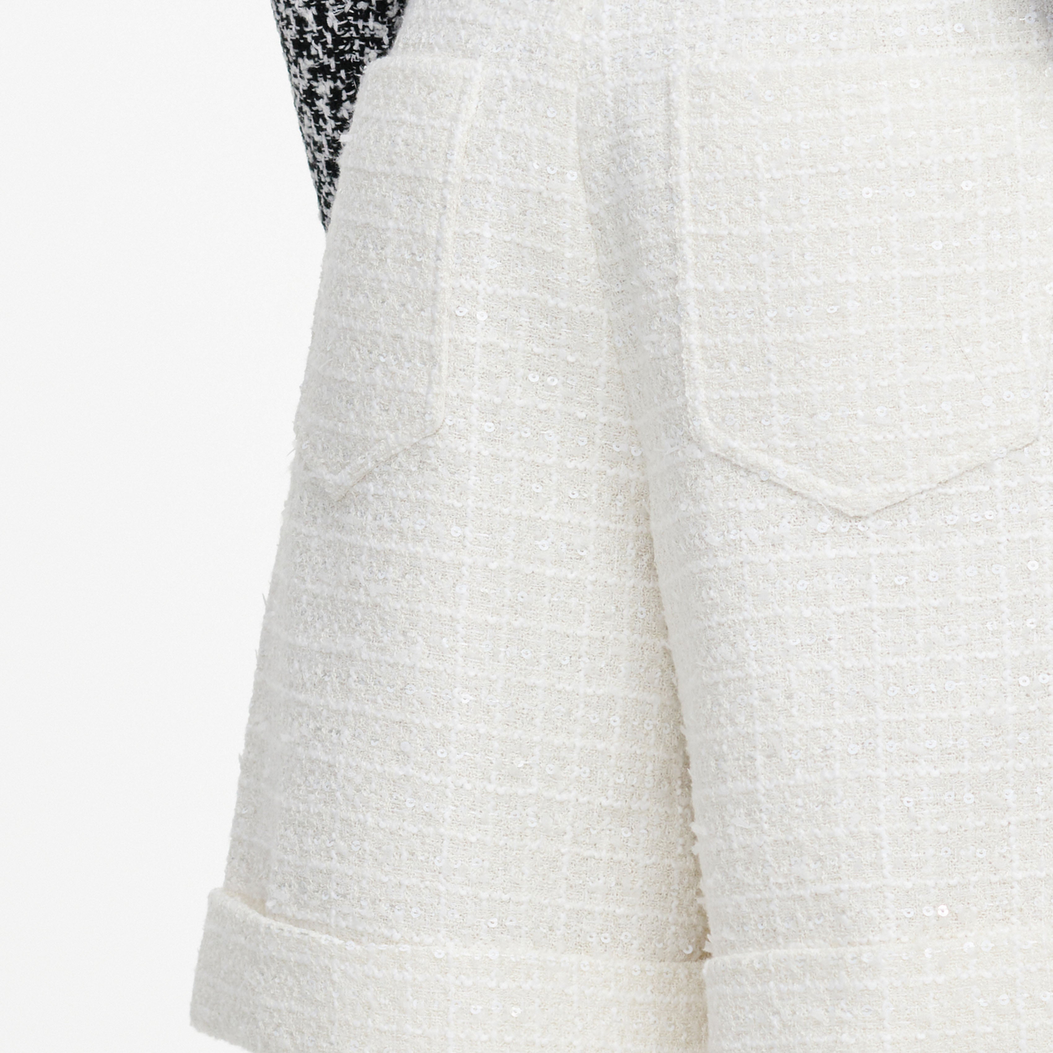 Cream Sequin Boucle Tailored Shorts