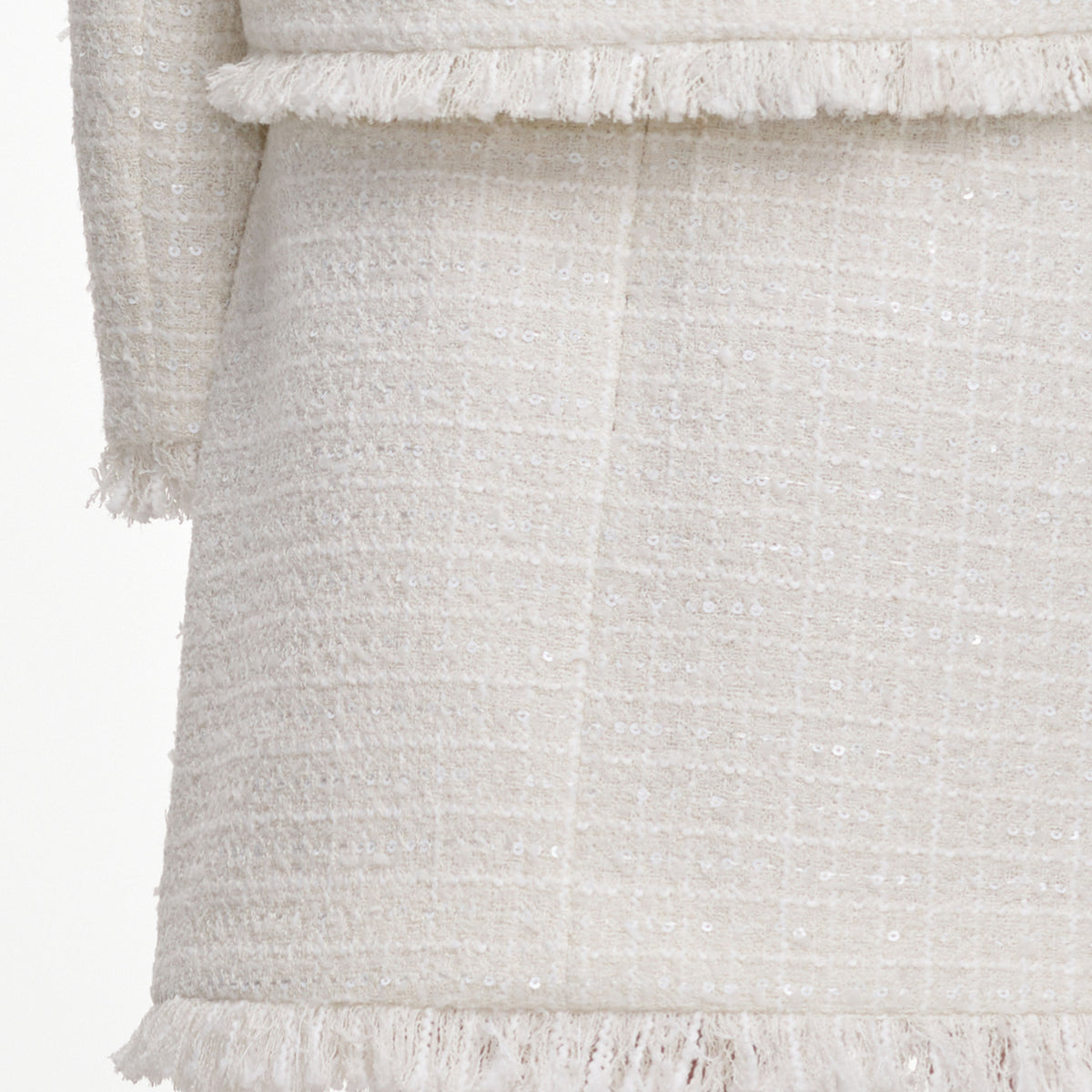 Cream Sequin Boucle Mini Skirt