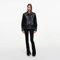 Black Oversized Faux Leather Jacket