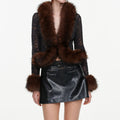 Black Faux Leather Mini Skirt