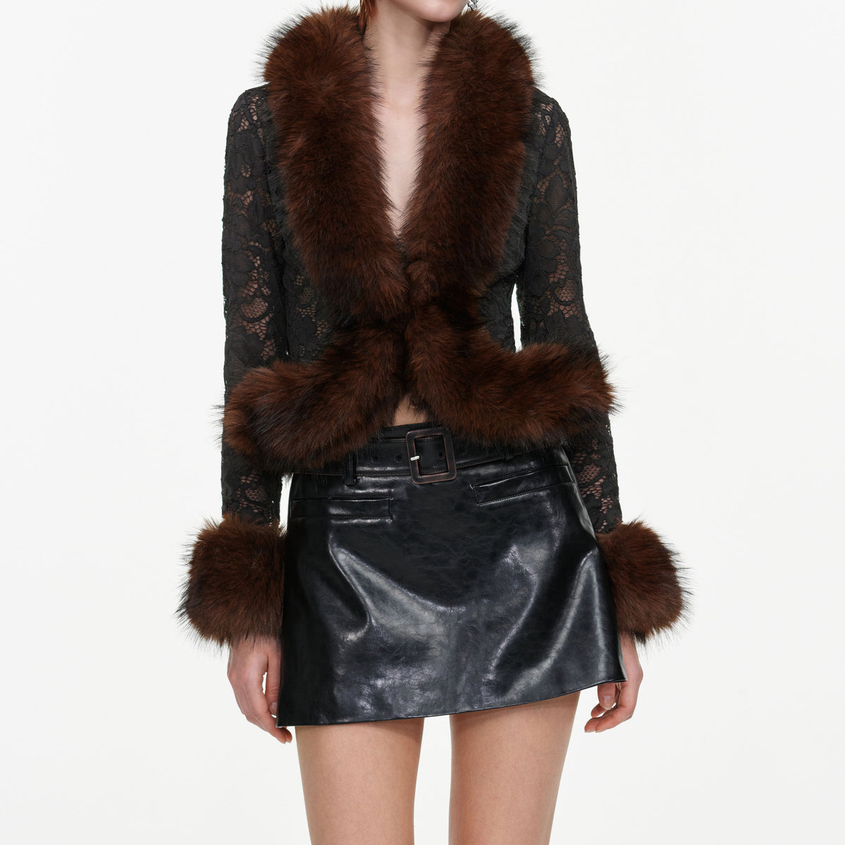 Black Faux Leather Mini Skirt