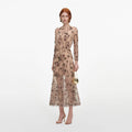 Beige Sequin Embellished Midi Dress