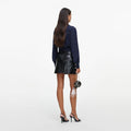 Navy Textured Knit Top