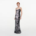 Silver Fil Coupe Maxi Dress