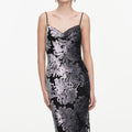 Silver Fil Coupe Maxi Dress