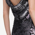 Silver Fil Coupe Maxi Dress