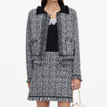Black And White Textured Knit Jacket