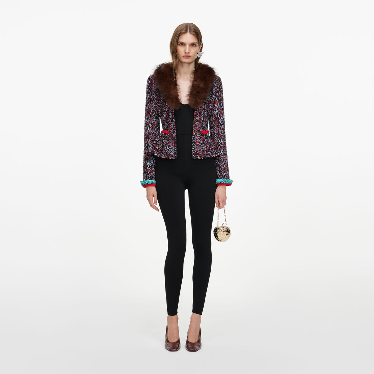 Multi Textured Knit Peplum Cardigan