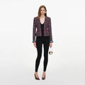 Multi Textured Knit Peplum Cardigan