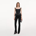 Black Structured Bardot Top