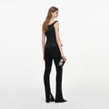 Black Structured Bardot Top