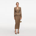 Bronze Tailored Knit Midi Dress