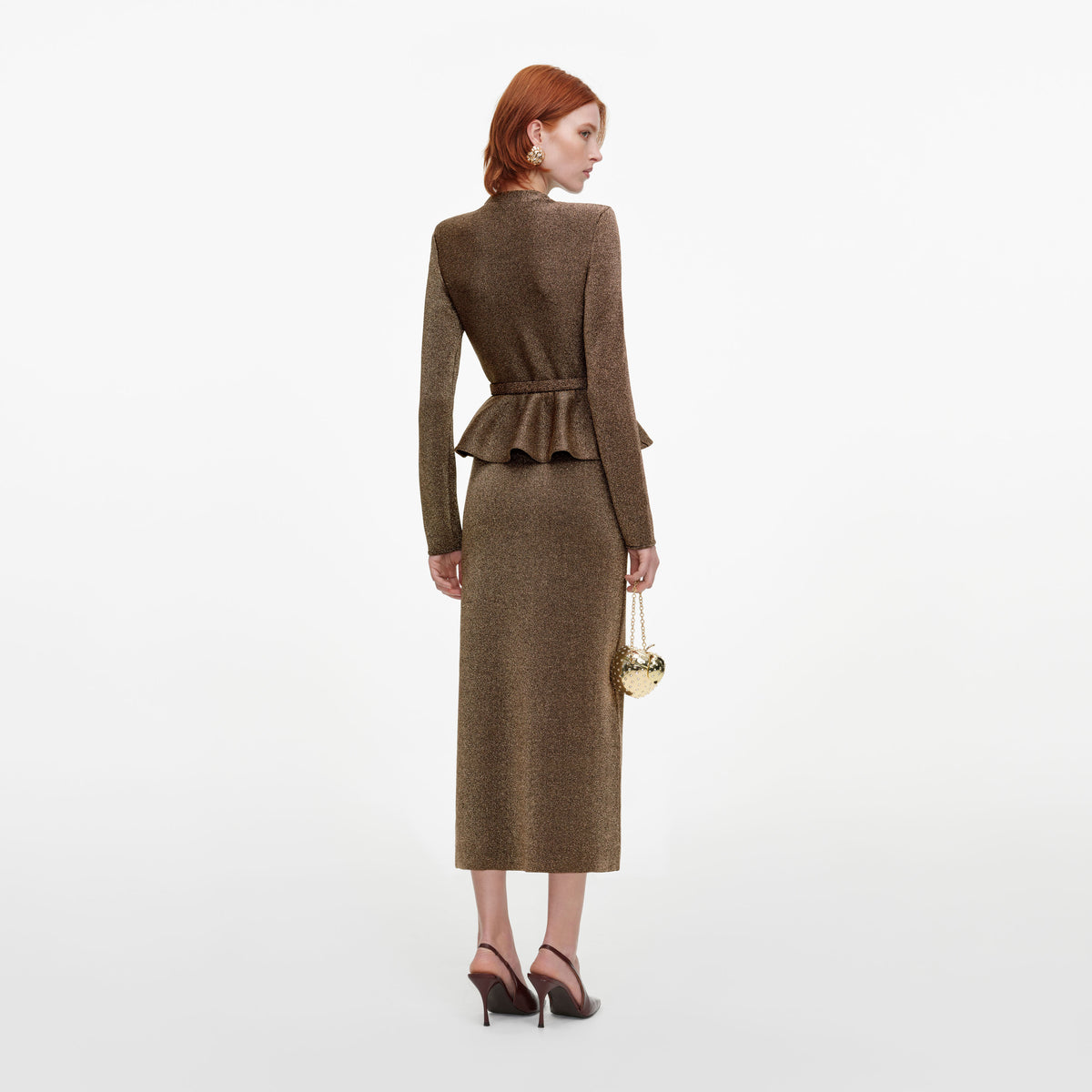 Bronze Tailored Knit Midi Dress