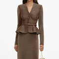 Bronze Tailored Knit Midi Dress
