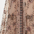 Beige Sequin Embellished Fur Maxi Dress