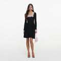 Black Lace Trim Rib Knit Bodysuit