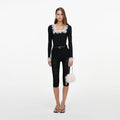 Black Capri Lace Knit Leggings