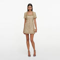 Gold Sequin Boucle Mini Dress