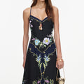Navy Floral Midi Dress