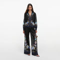 Navy Floral Organza Trousers