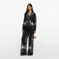 Navy Floral Organza Trousers
