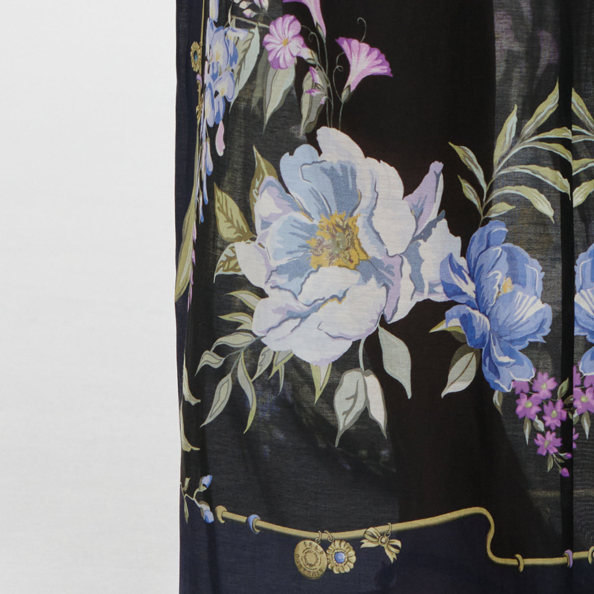 Navy Floral Organza Trousers
