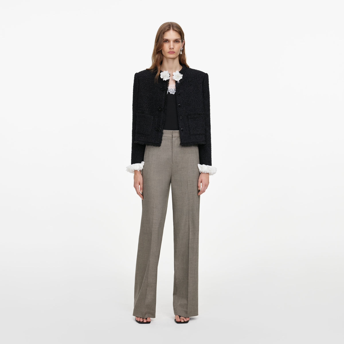 Brown Twill Tailored Trousers