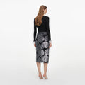 Silver Fil Coupe Midi Skirt