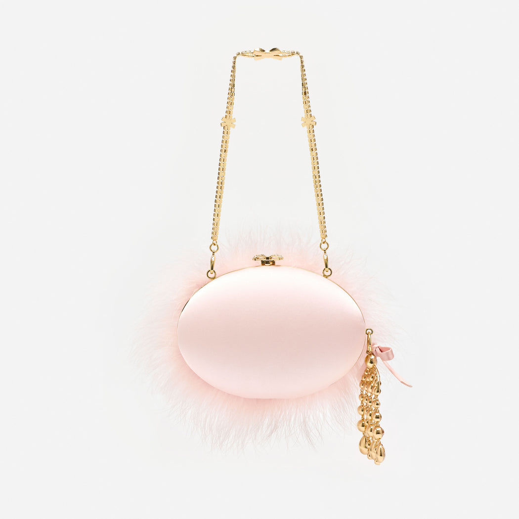 Pink Feather Clutch Bag