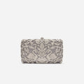 Silver Crystal Swan Clutch Bag