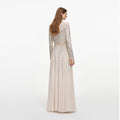 Champagne Ombre Rhinestone Twist Maxi Dress
