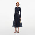 Navy Lace Midi Dress