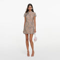 Silver Sequin Embellished Mini Dress
