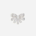 Silver Crystal Bow Brooch