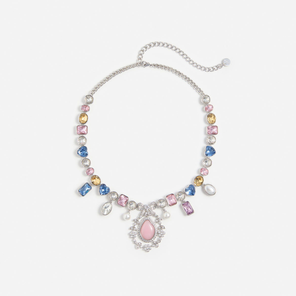 Multi Crystal Bow Necklace