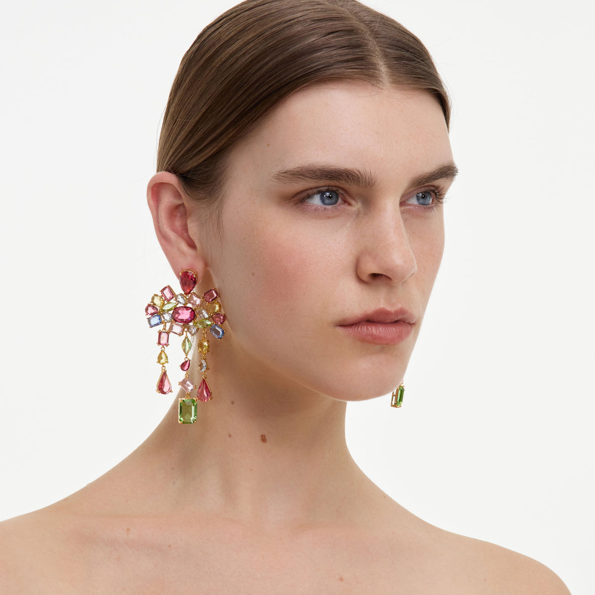 Multi Crystal Cluster Earrings