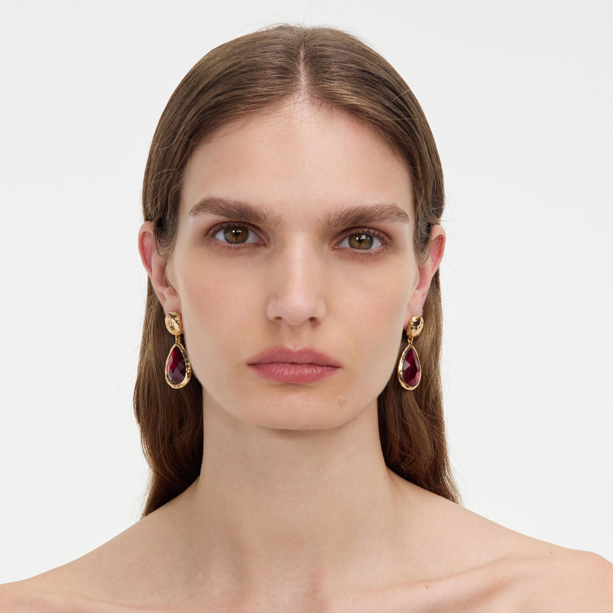 Gold Ruby Earrings