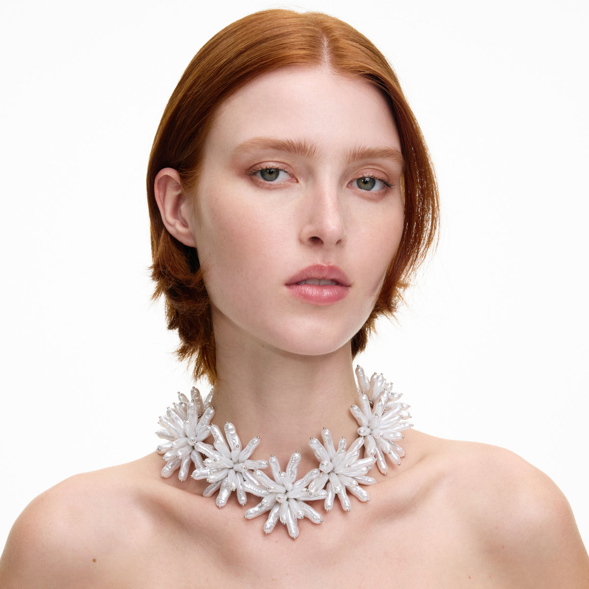 Pearl Cluster Flower Necklace