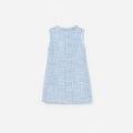 Blue Textured Boucle Sleeveless Dress