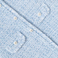Blue Textured Boucle Sleeveless Dress