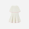 White Pointelle Knit Bow Cape Dress